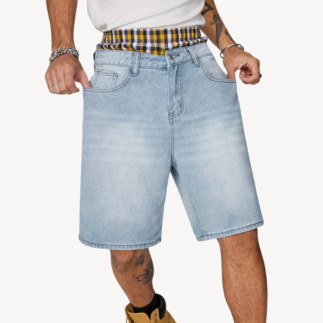Jurek – Herren Cargoshorts aus Denim im Y2K-Vintage-Stil Blau