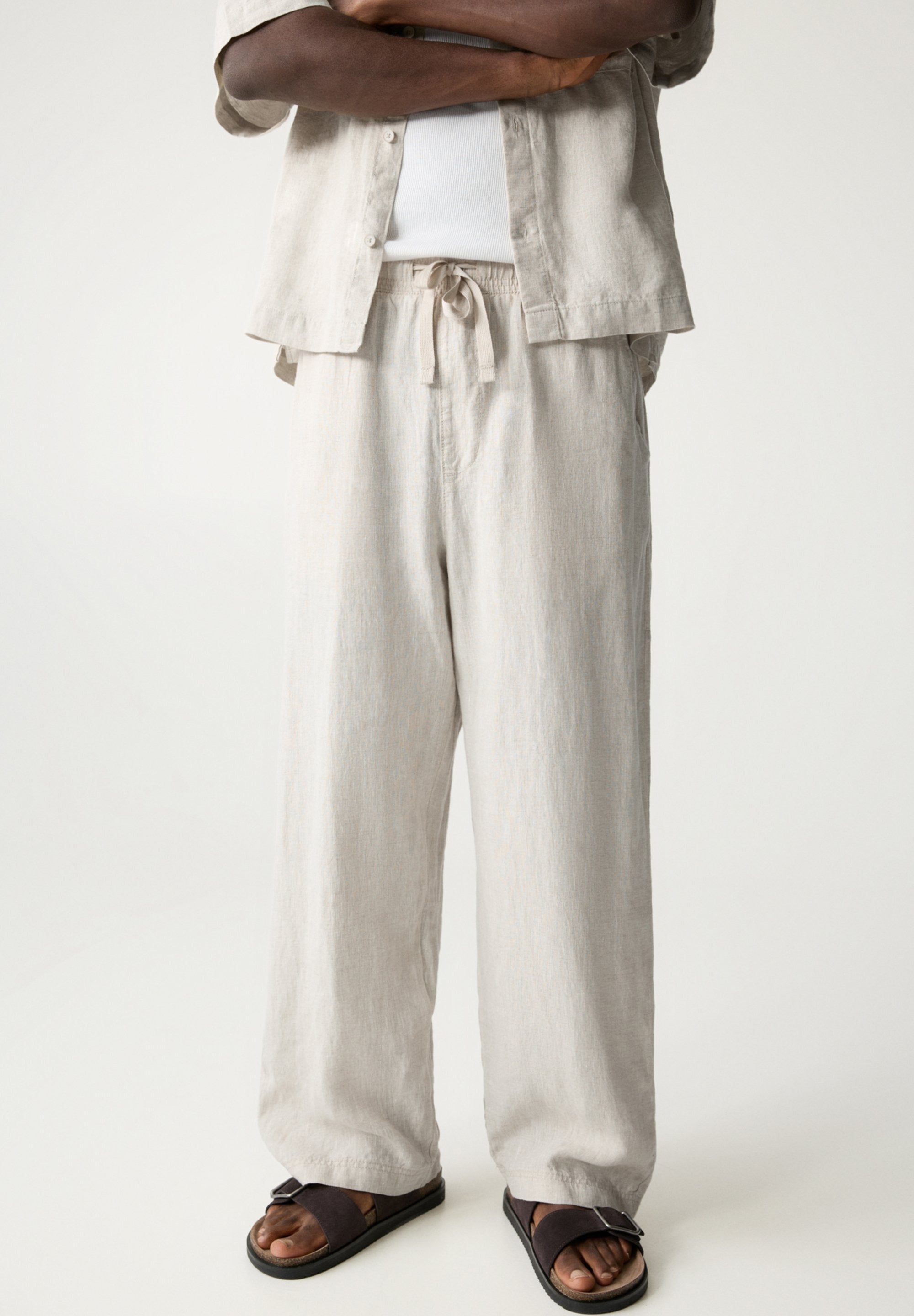Kai – Leinenhose Herren Beige Luftig Lässig Sommer