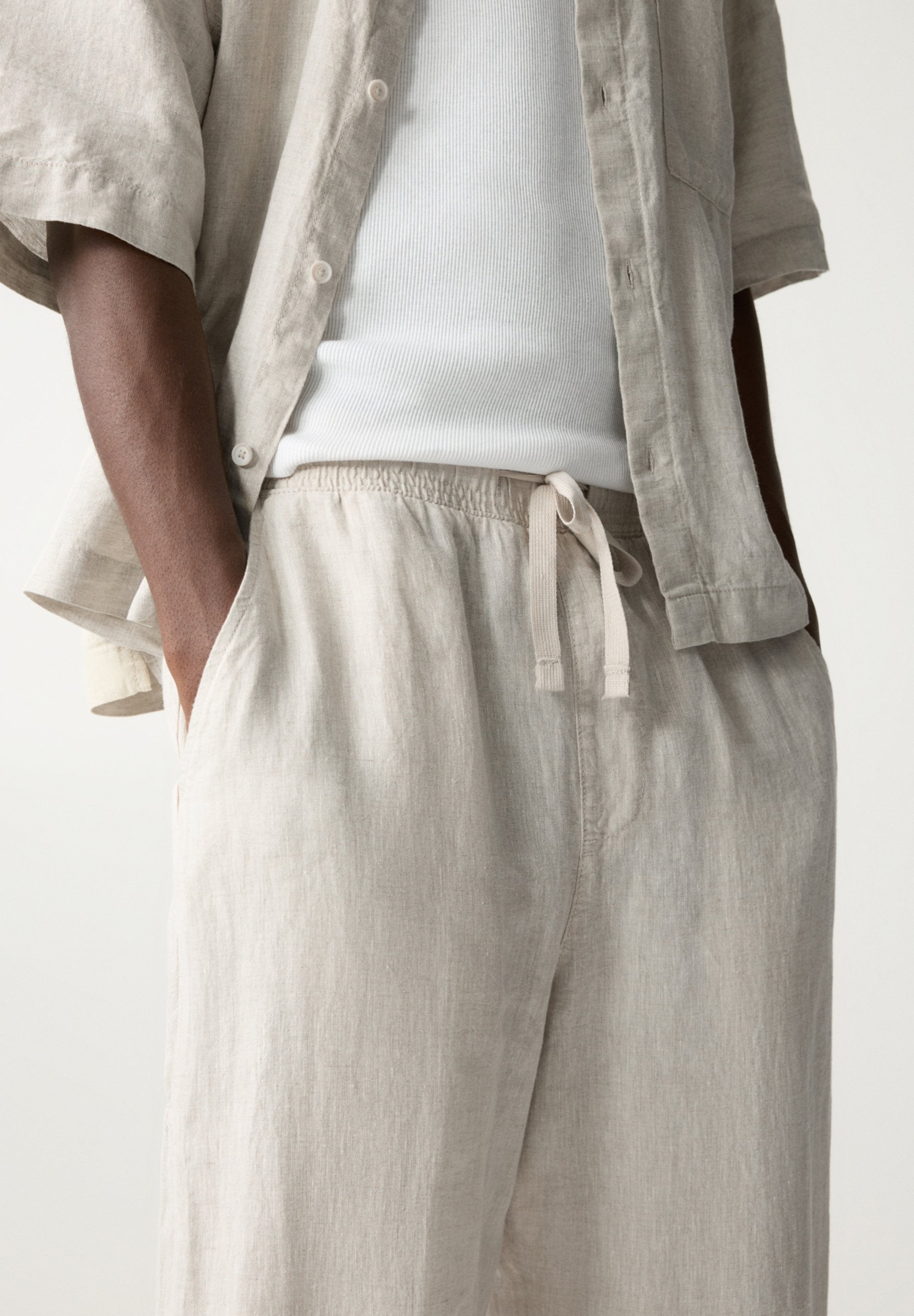 Kai – Leinenhose Herren Beige Luftig Lässig Sommer