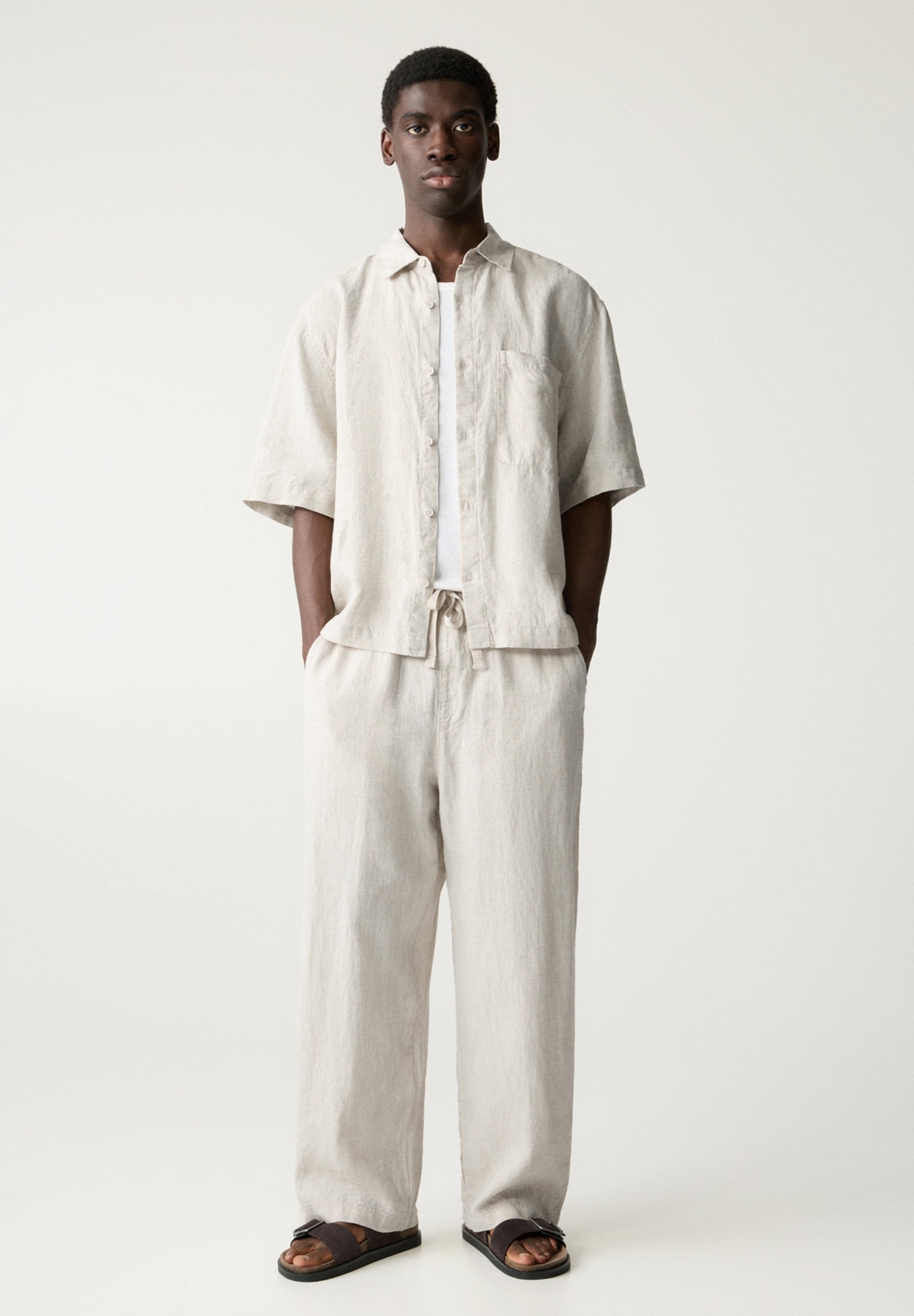 Kai – Leinenhose Herren Beige Luftig Lässig Sommer