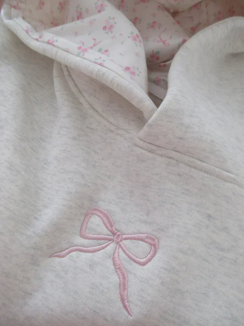 Kapuzenpullover mit Schleife Weiß/Rosa (noch 2 verfügbar) 3