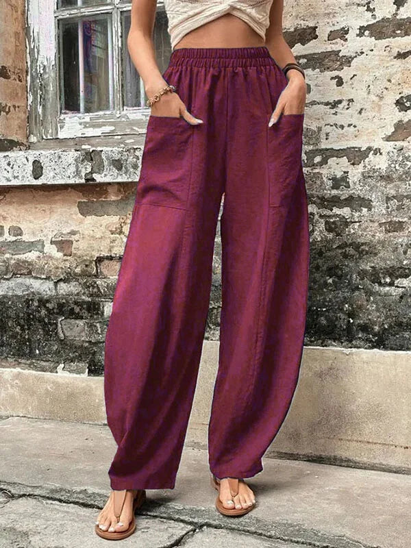 Karolin - Schicke Hosen für Damen Dunkelrot
