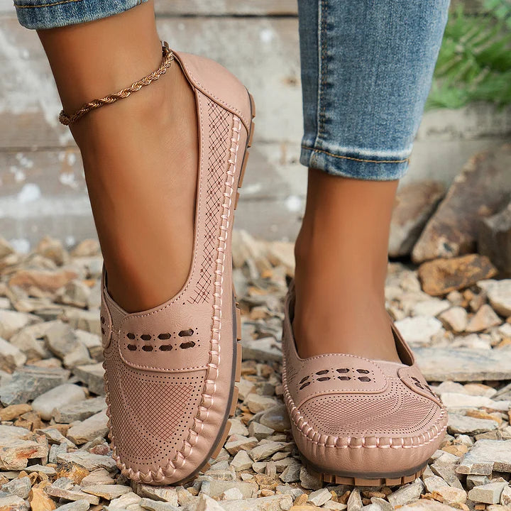 Kasimira - Sommerliche Damen Halbschuhe mit Komfortsohle Hellrosa