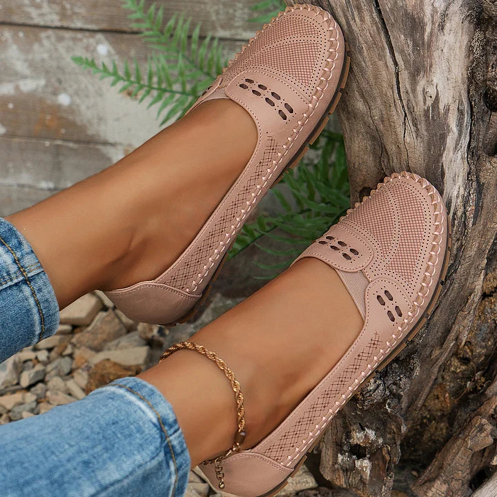 Kasimira - Sommerliche Damen Halbschuhe mit Komfortsohle Hellrosa