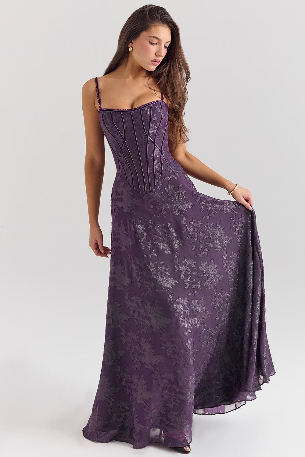 Katharina- Elegante Kleid Mit Klassischer Silhouette Lila