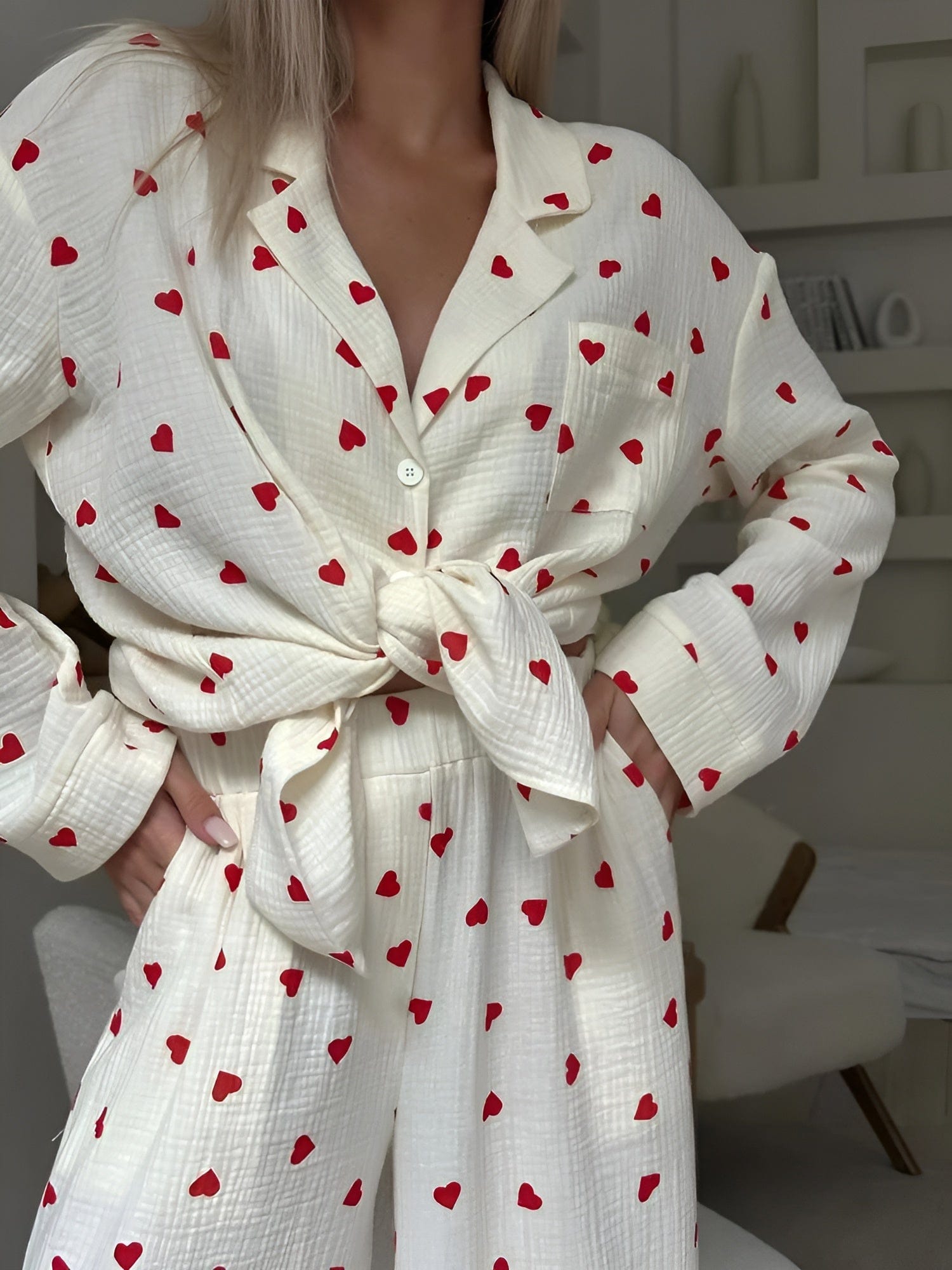 Katrin - Das ästhetische Herz-Pyjama-Set Herzen 2