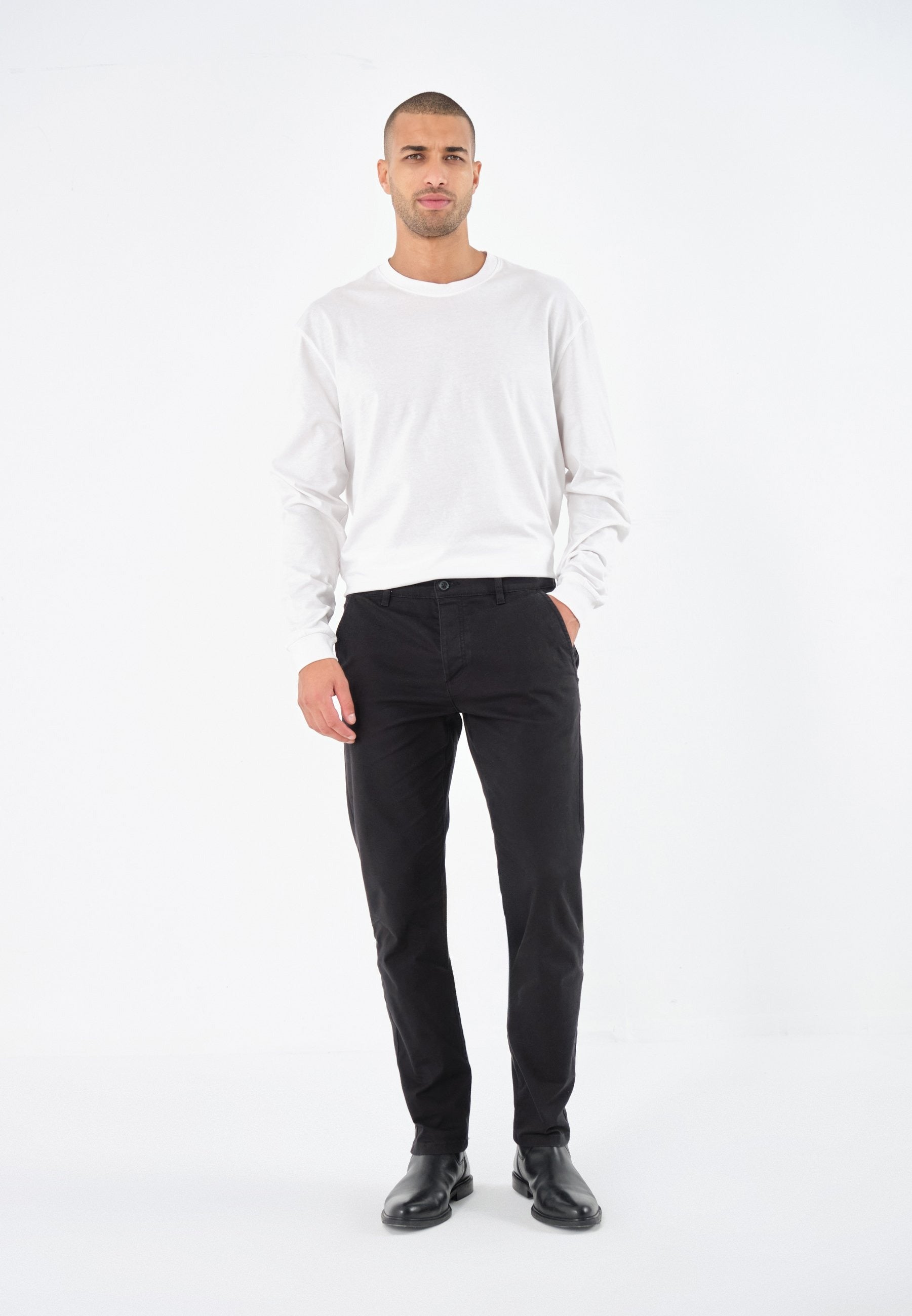 Klaus – Chinohose Herren Schwarz Zeitlos Elegant Alltag