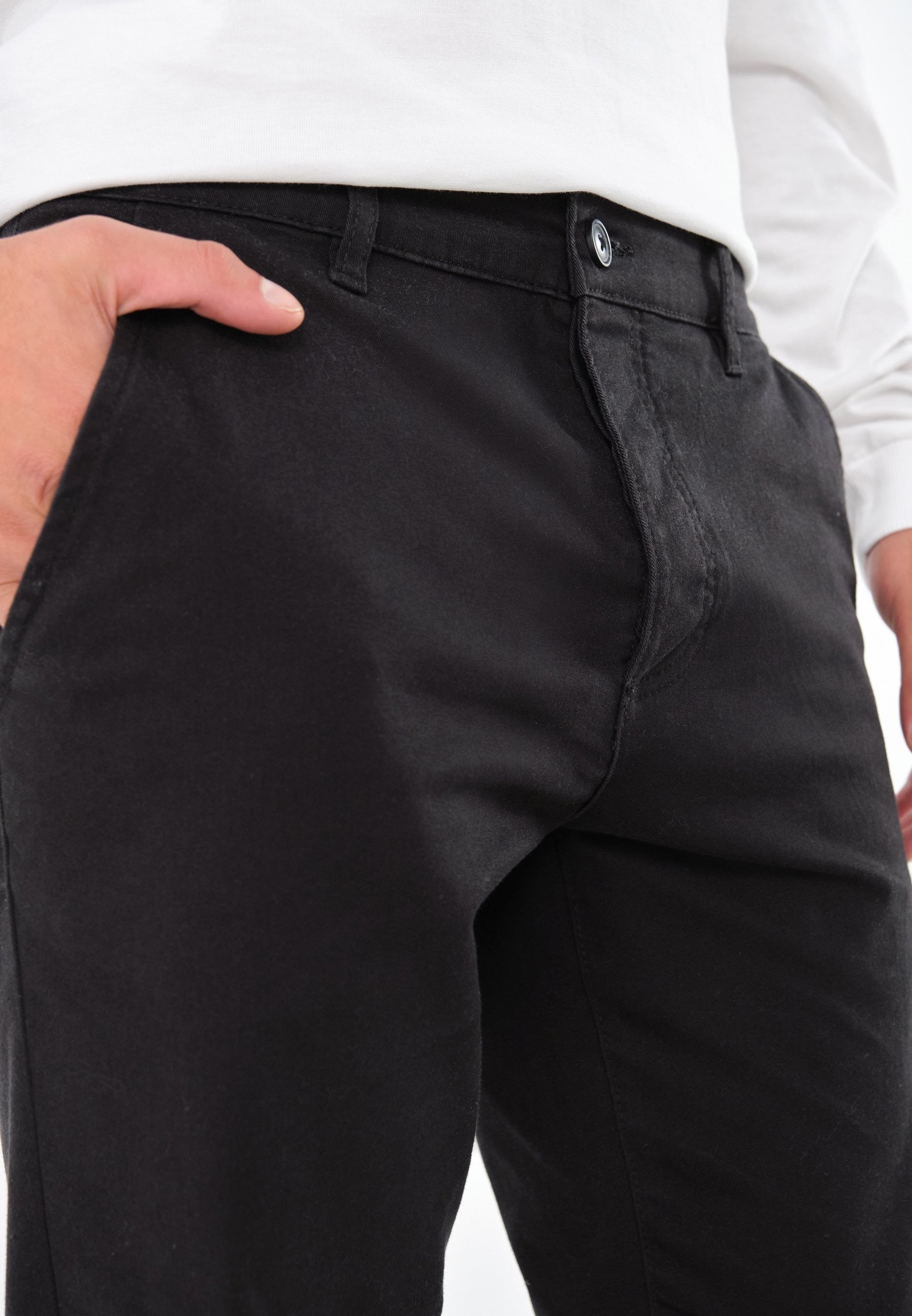 Klaus – Chinohose Herren Schwarz Zeitlos Elegant Alltag