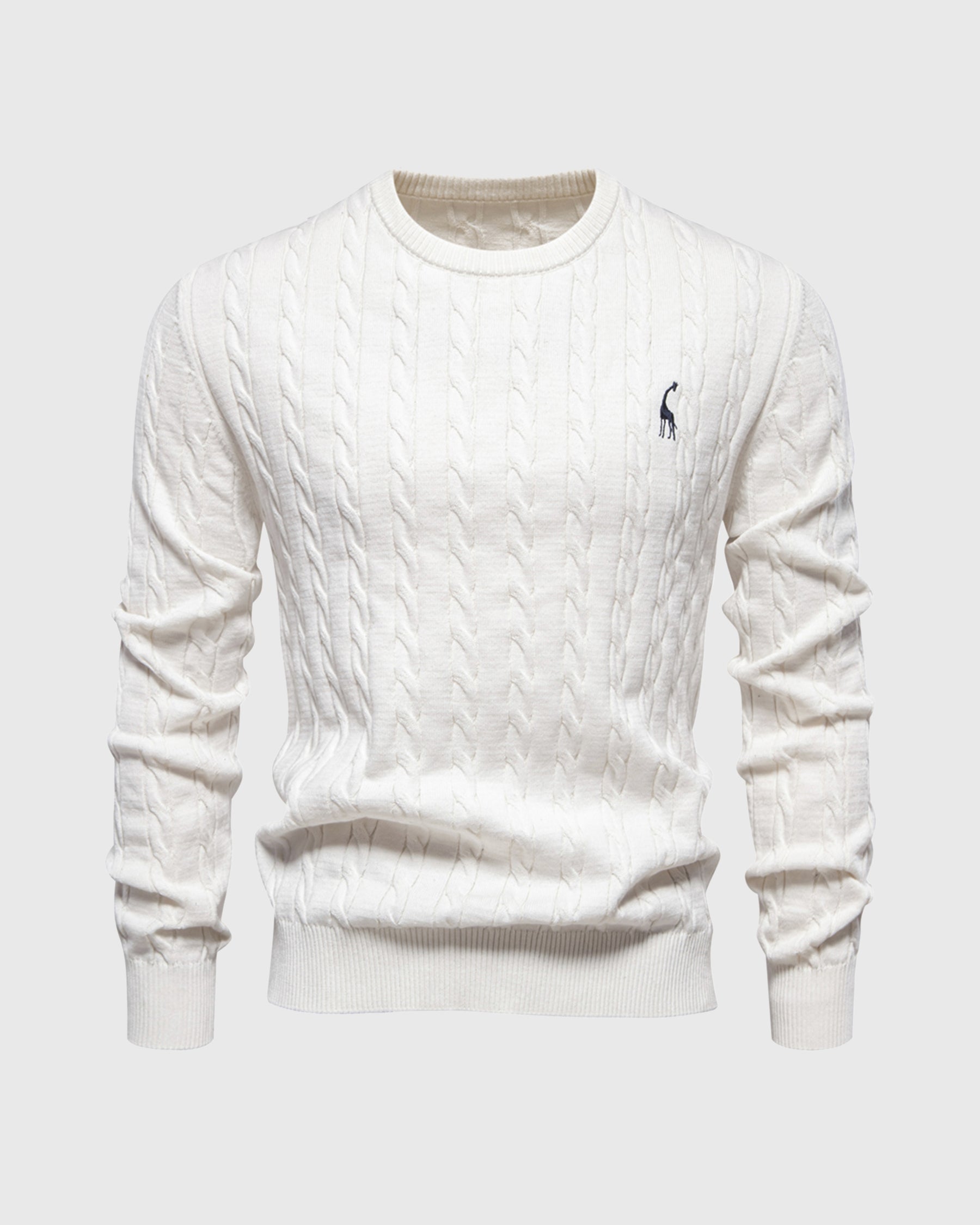 Matheo – Zopfmuster-Strickpullover aus Baumwolle für Herren
