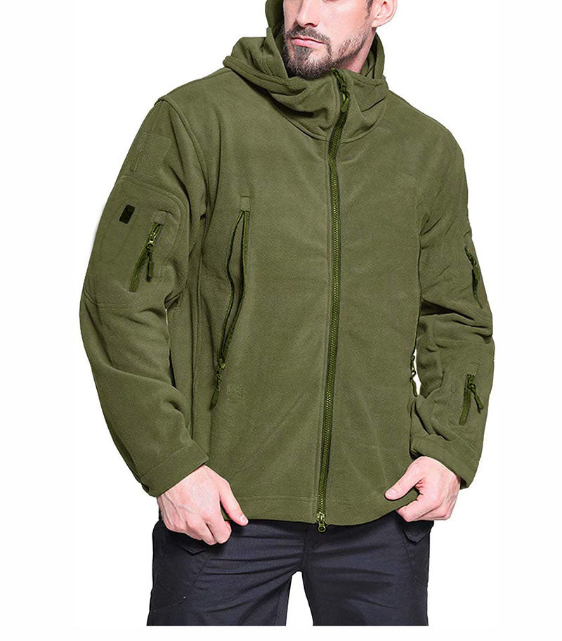 Lajos – Winddichte Outdoor-Fleecejacke für Herren Militärgrün