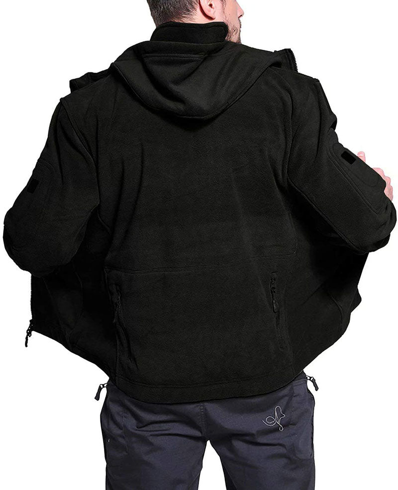 Lajos – Winddichte Outdoor-Fleecejacke für Herren Schwarz