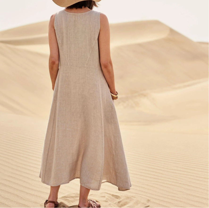 Lavinia- Maxi Sommerkleid Beige 1