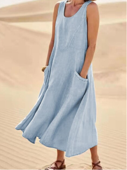 Lavinia- Maxi Sommerkleid Blau