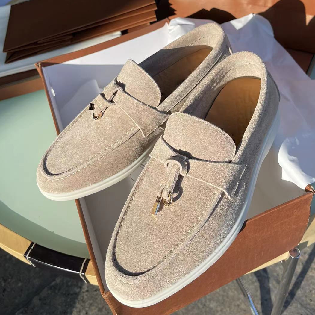 Leila- Wildleder Loafers Damen Aprikose