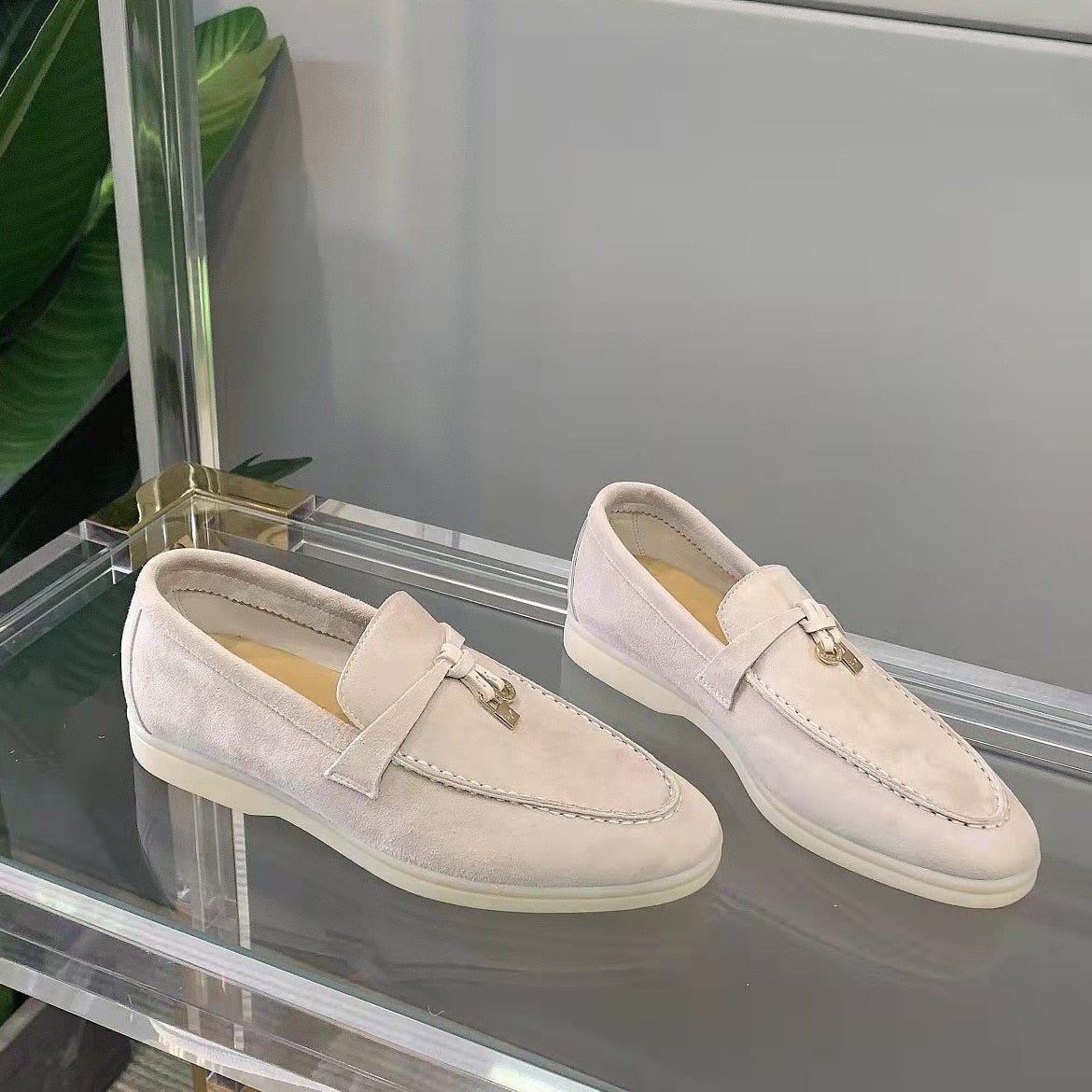 Leila- Wildleder Loafers Damen Aprikose 1