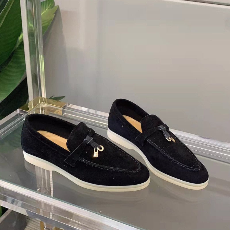 Leila- Wildleder Loafers Damen Schwarz