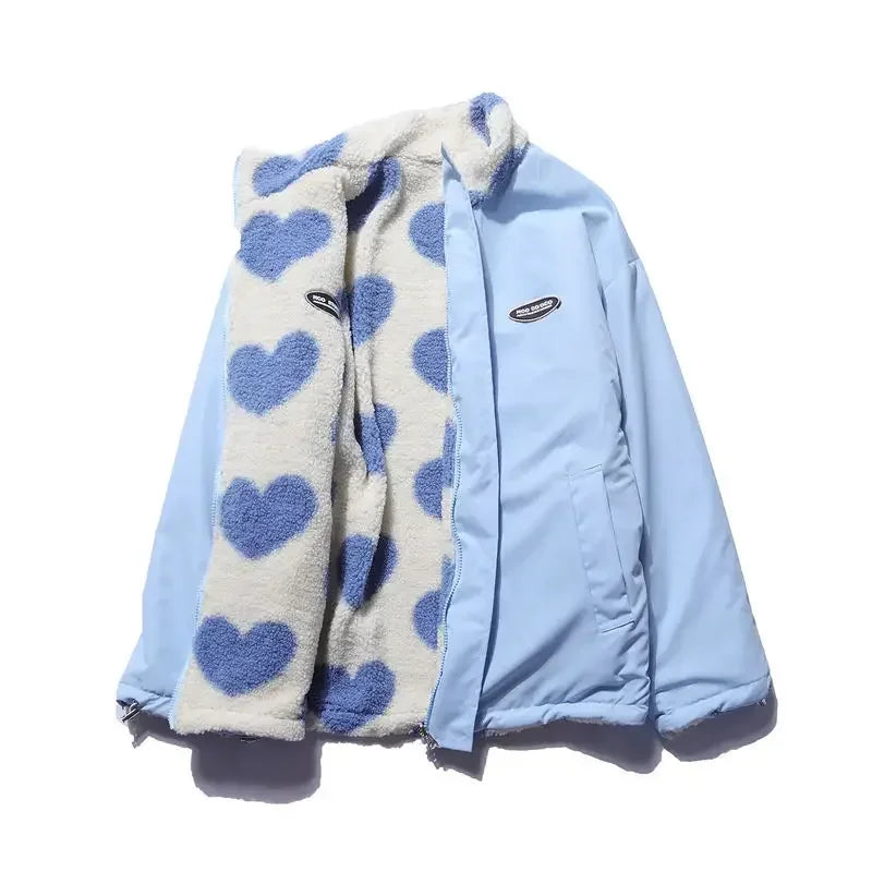 Leni - Reversible Heart Jacket Blau