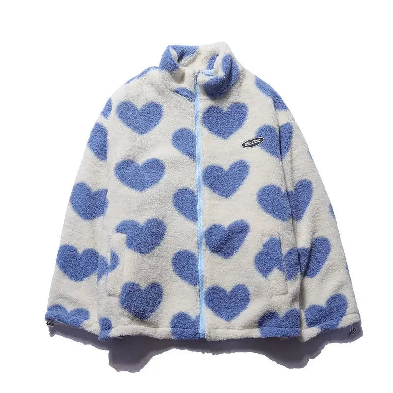 Leni - Reversible Heart Jacket Blau