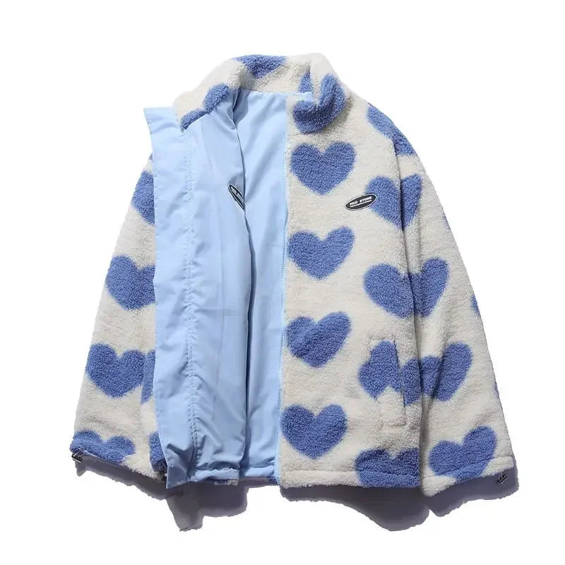 Leni - Reversible Heart Jacket Blau