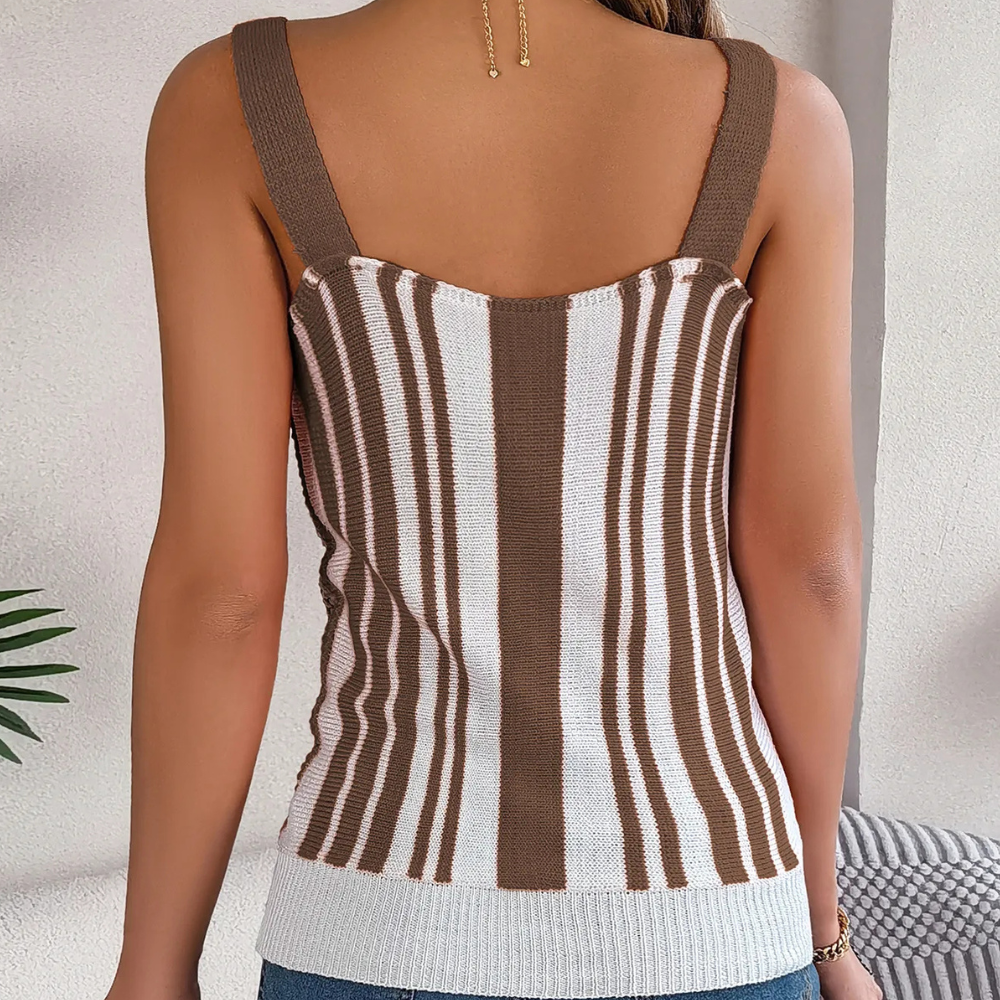 Lenka-Offene Sommerbluse für Damen Braun 3