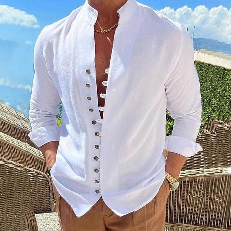 Dominikus – Herren Shirt mit besonderer Knopfleiste