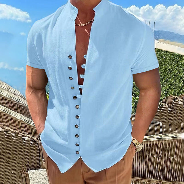 Dominikus – Herren Shirt mit besonderer Knopfleiste