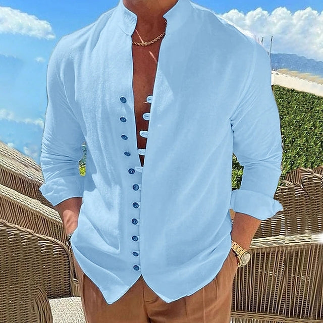 Dominikus – Herren Shirt mit besonderer Knopfleiste