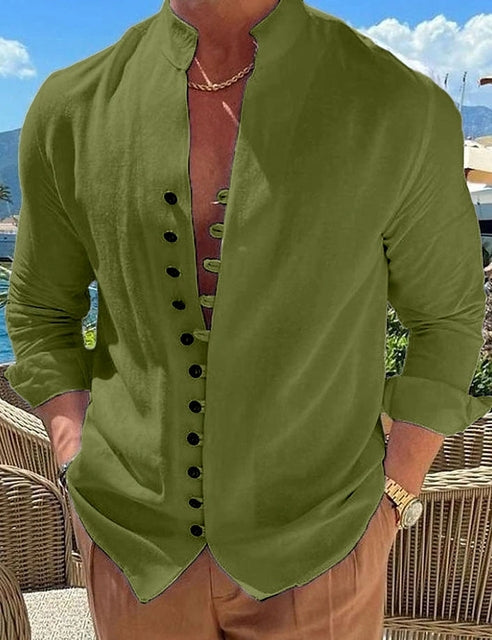 Dominikus – Herren Shirt mit besonderer Knopfleiste