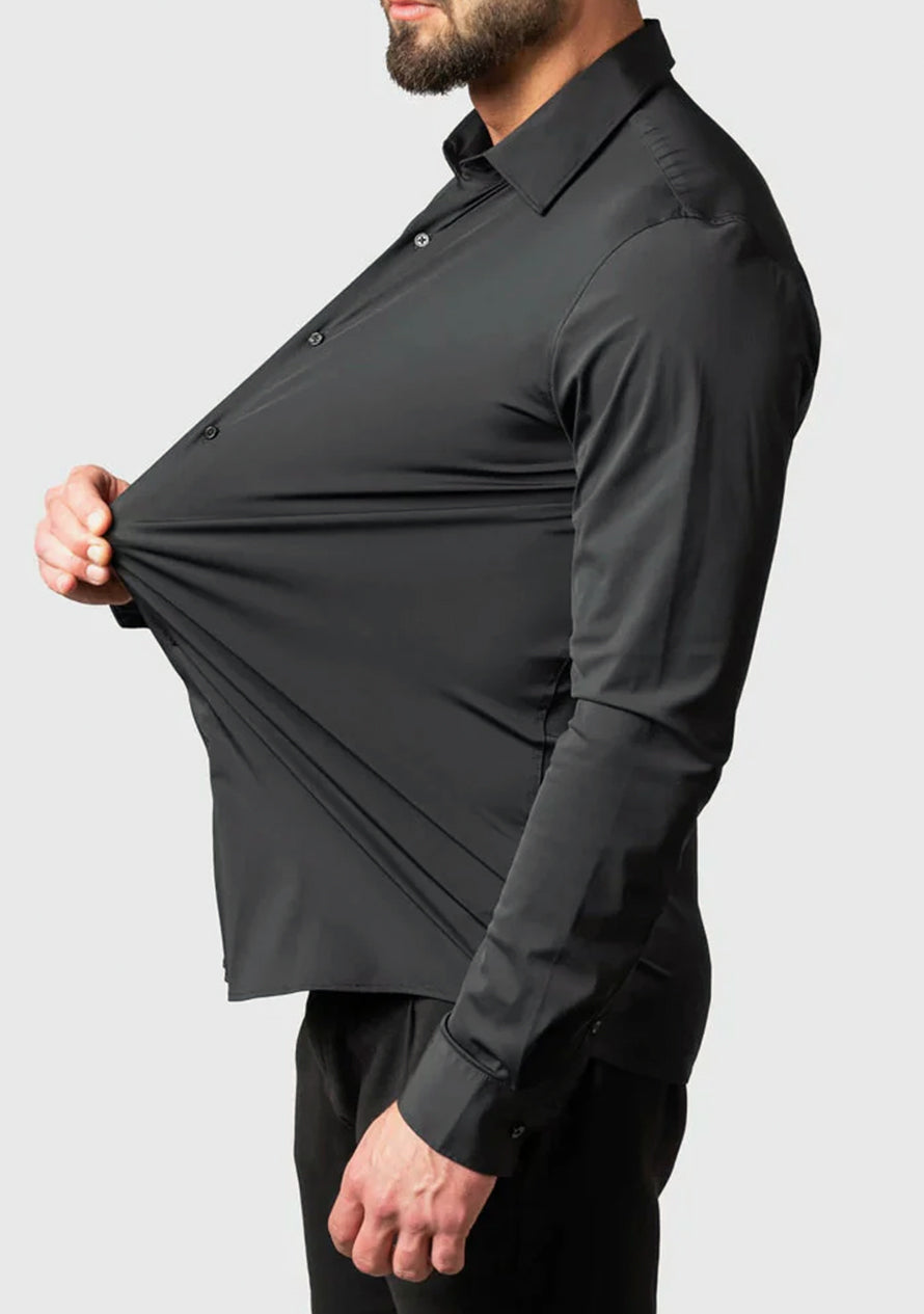 Levi - Stretch Comfort Knitterfreies Hemd Schwarz