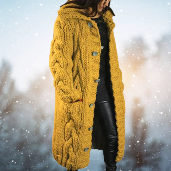 Ulfrun - Strickjacke Dick Gewebt Warm Luxuriös Komfort