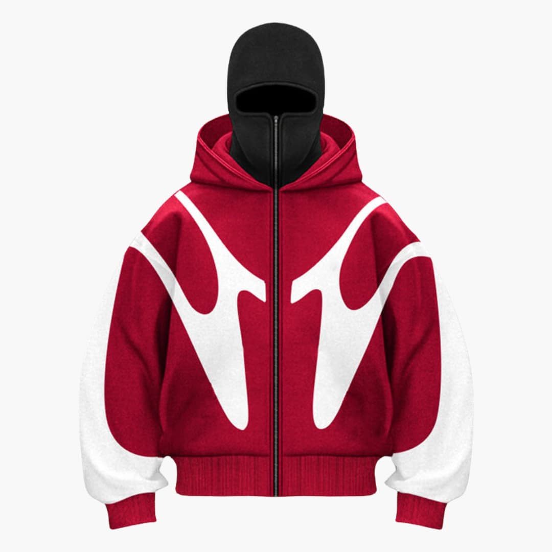 Lior – Bequemer Hoodie für Herren Rot / Weiß