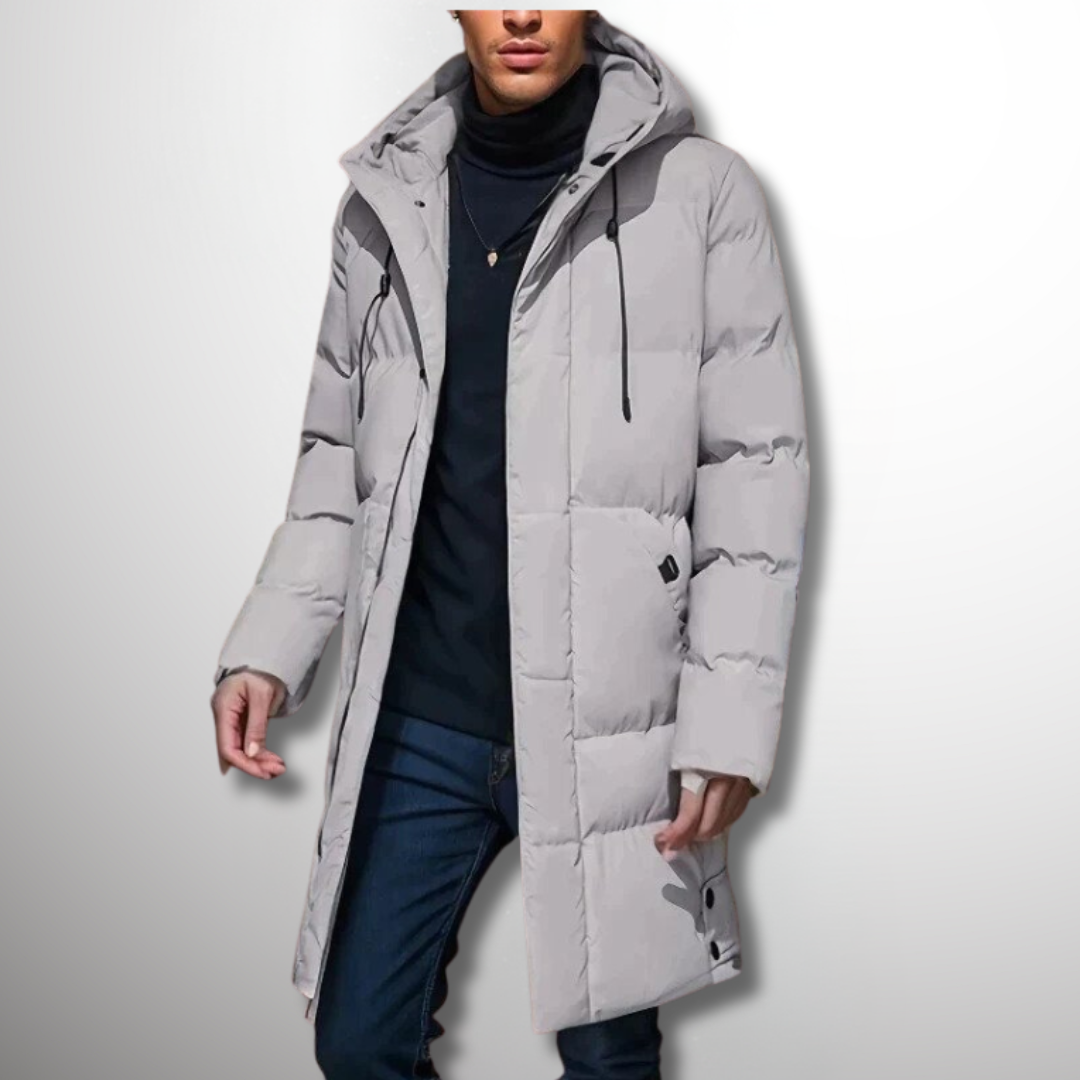 Lorianus – Elegante, wasserdichte Herren-Parka-Jacke Grau