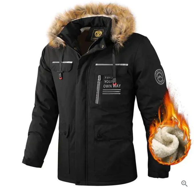 Louis – Wasserdichte Winterjacke für Herren Schwarz
