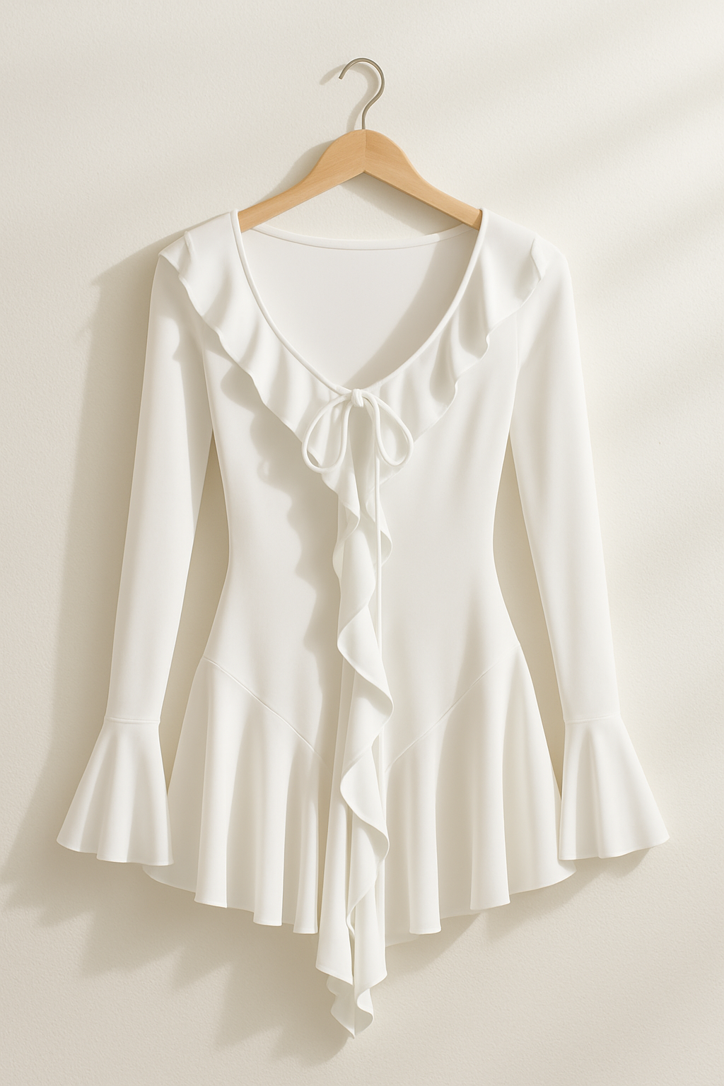 Pascuala- Mini Kleid mit Rüschen und Trompetenärmeln