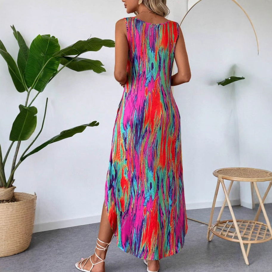 Lucia - Maxikleid mit Farbverlauf & Taschen - Bunt 1