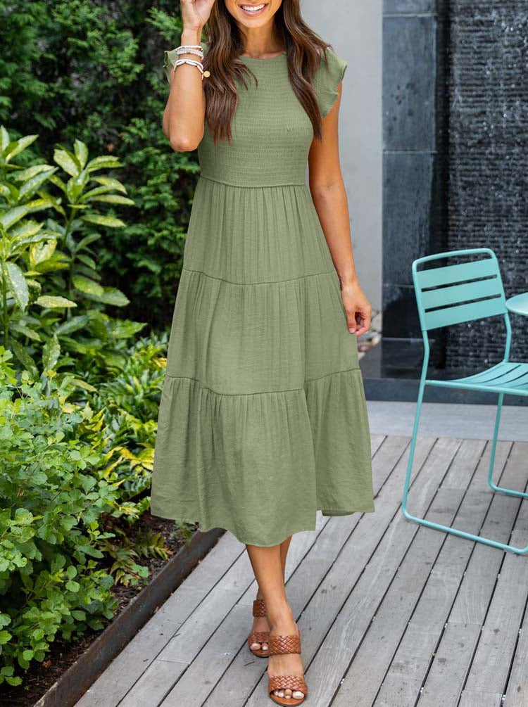 Lucille - Sommer-Outfit mit Falten Grün 1