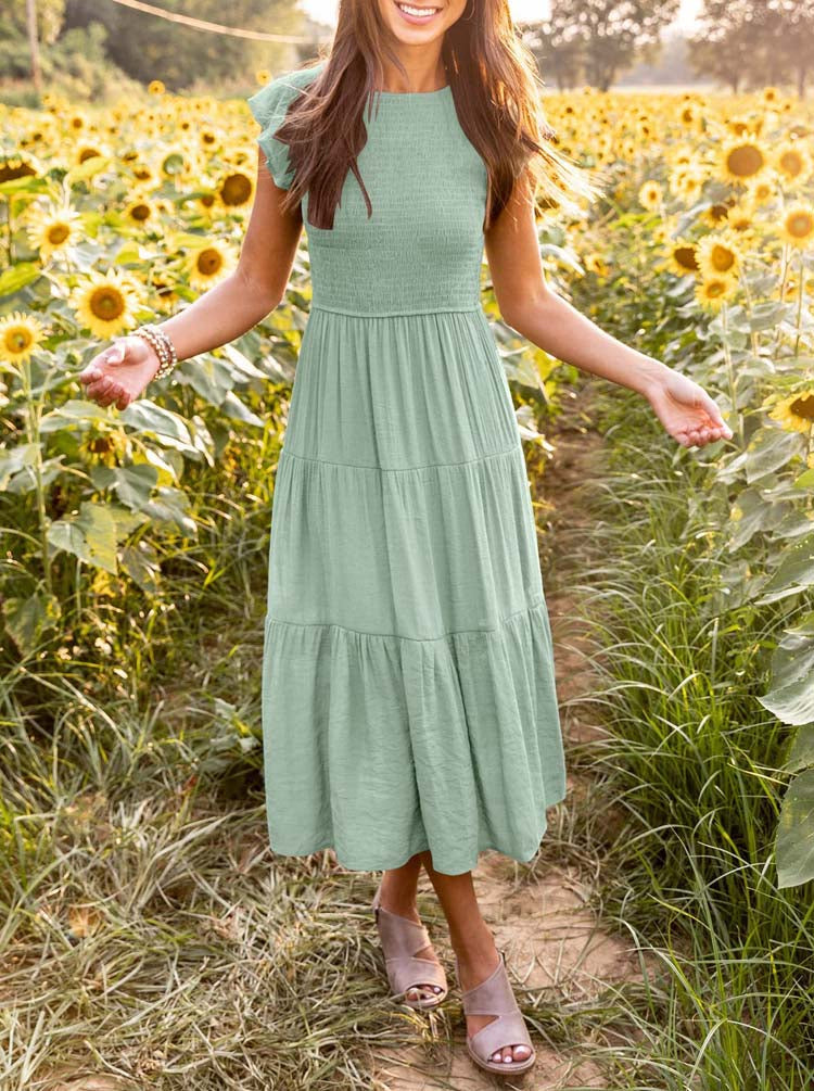 Lucille - Sommer-Outfit mit Falten Grün 3
