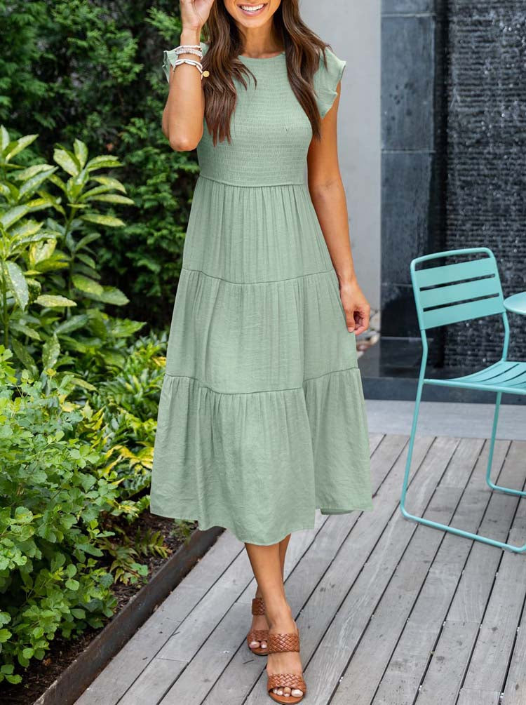 Lucille - Sommer-Outfit mit Falten Grün 4