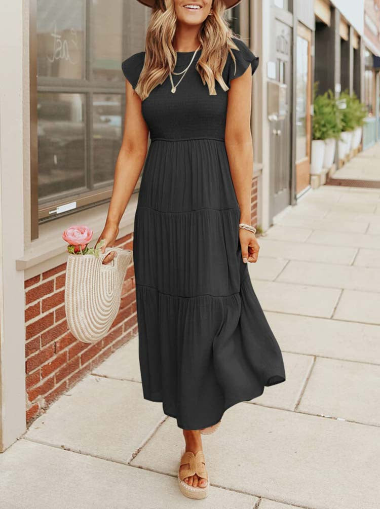 Lucille - Sommer-Outfit mit Falten Schwarz