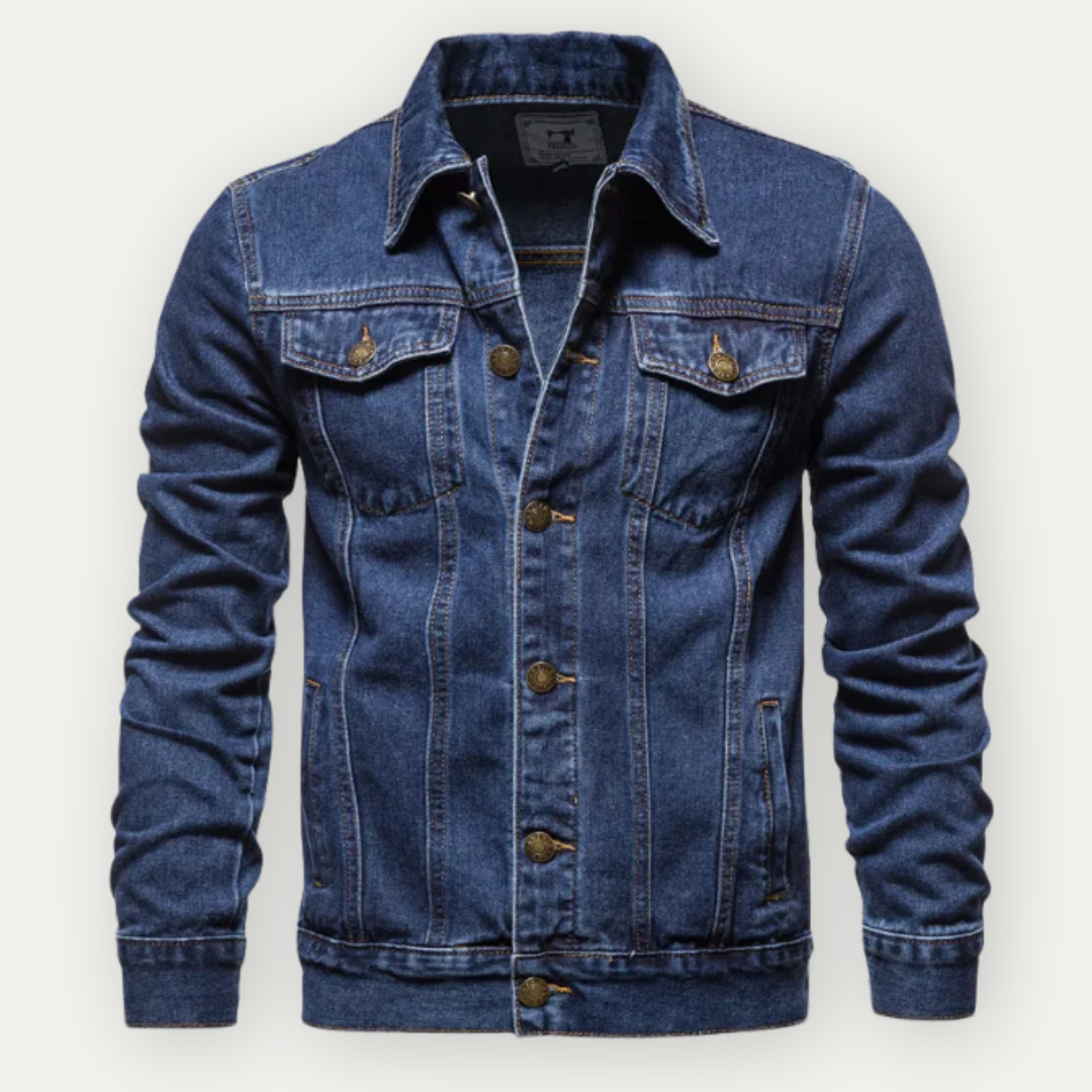 Ludger – Klassische Jeans-Trucker-Jacke für Herren Dunkelblau