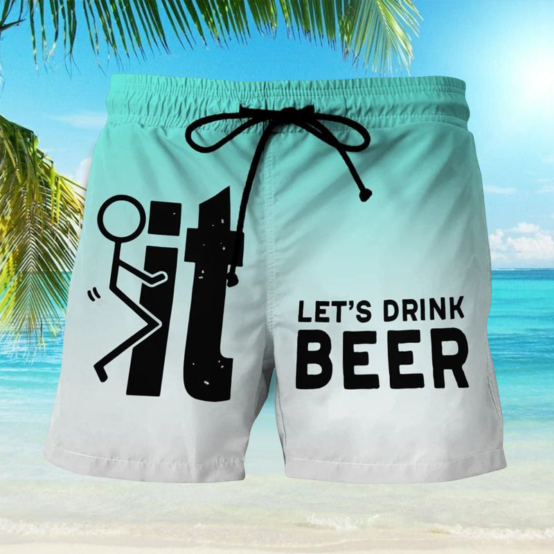 Luis- Hawaii Herren Badeshorts mit elastischem Bund Grün