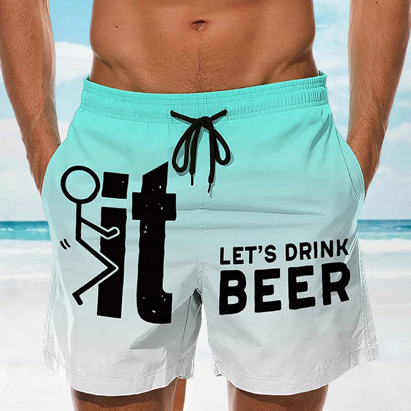 Luis- Hawaii Herren Badeshorts mit elastischem Bund Grün 1