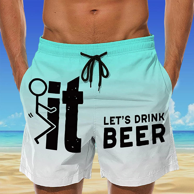 Luis- Hawaii Herren Badeshorts mit elastischem Bund Grün 3