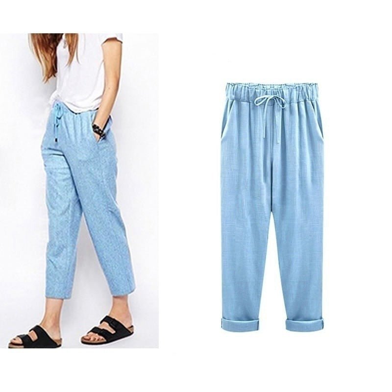 Luisa - Lässige lockere Hose für Damen Blau