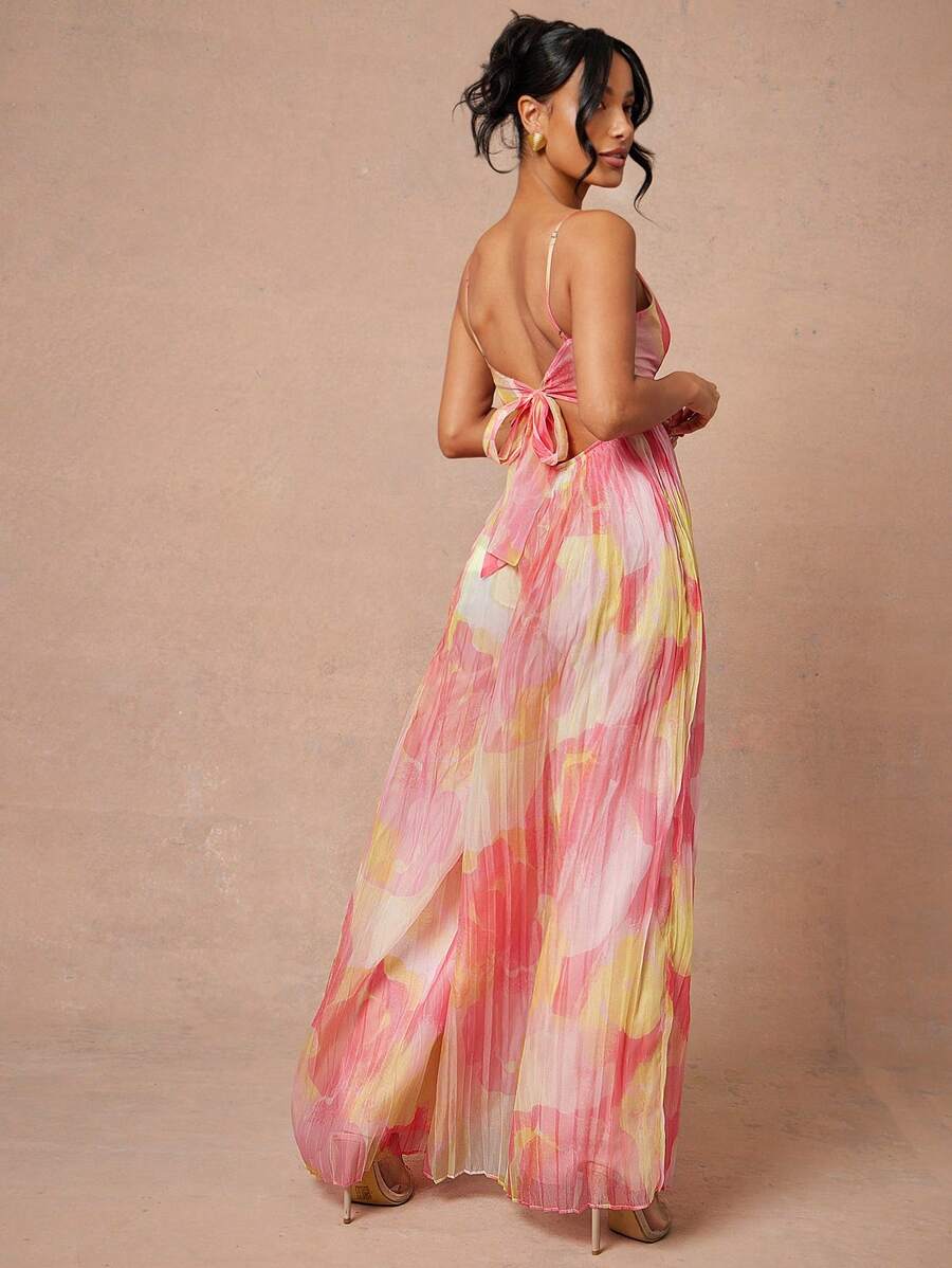 Magdalena – Abstrakt Bedruckter Jumpsuit Mit Tiefem Ausschnitt 2