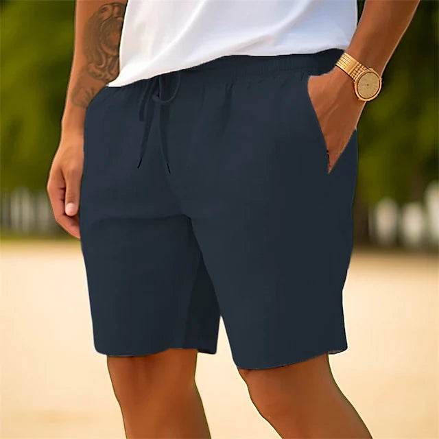 Magnus - Herren Leinen-Kurze Hosen marineblau
