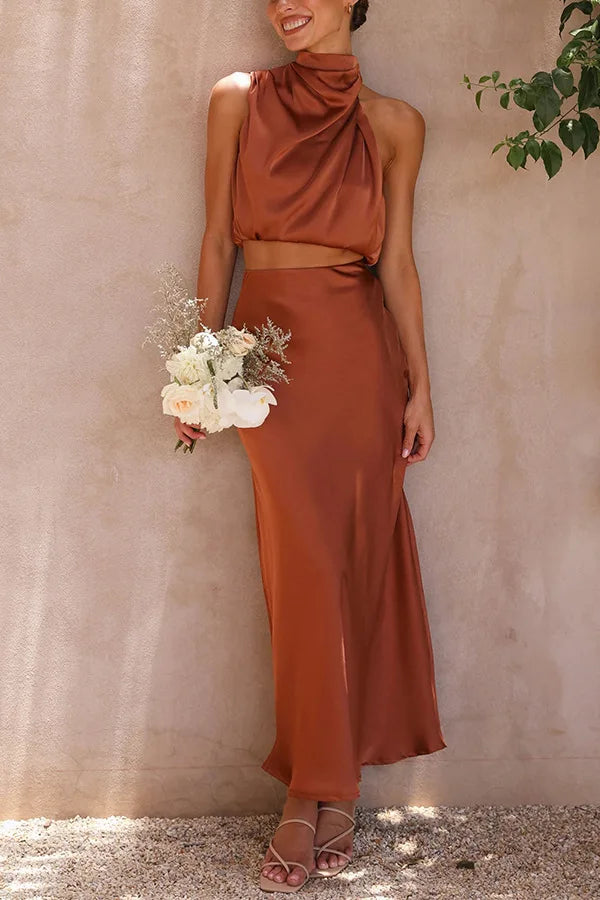 Maia= Elegantes Modekleid Rost