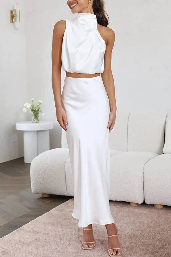 Maia= Elegantes Modekleid Weiß