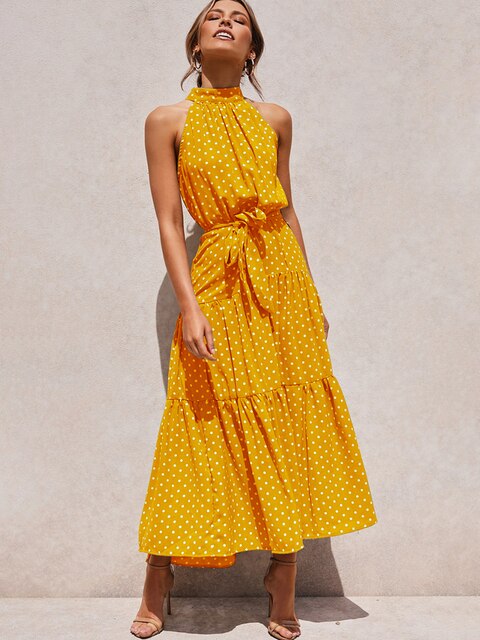 Malgorzata- Polkadot Kleid Gelb