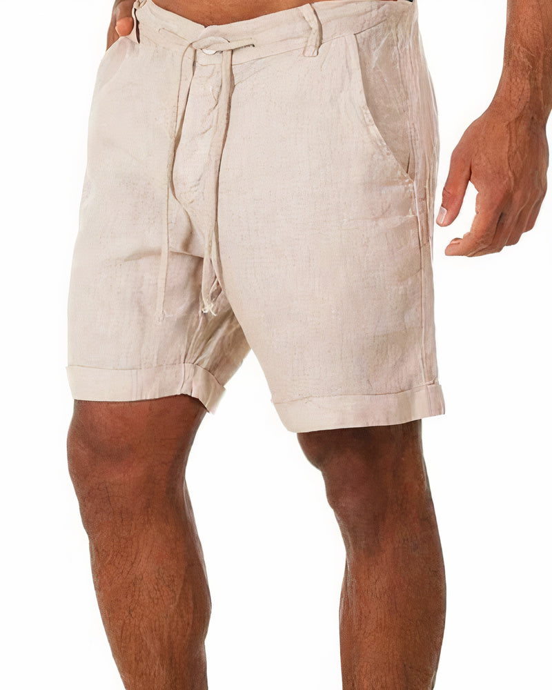 Marcel - Herren Leinen-Shorts Beige